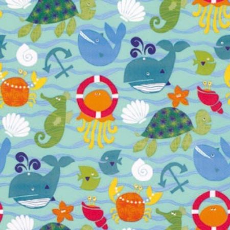 Afbeeldingen van Cadeaupapier Artline Mat 90gr Seaworld 50cm 200m