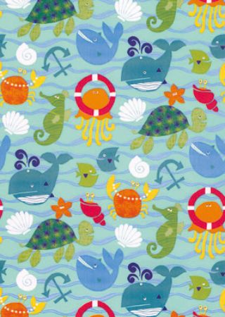 Afbeeldingen van Cadeaupapier Artline Mat 90gr Seaworld 50cm 200m