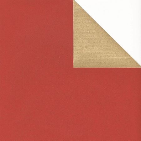 Afbeeldingen van Cadeaupapier Eco Kraft bruin 63gr Uni goud-rood 50cm 200m