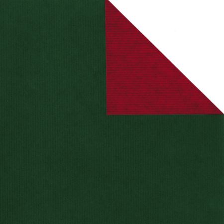 Afbeeldingen van Cadeaupapier Eco Kraft bruin 63gr Uni groen-rood 50cm 200m
