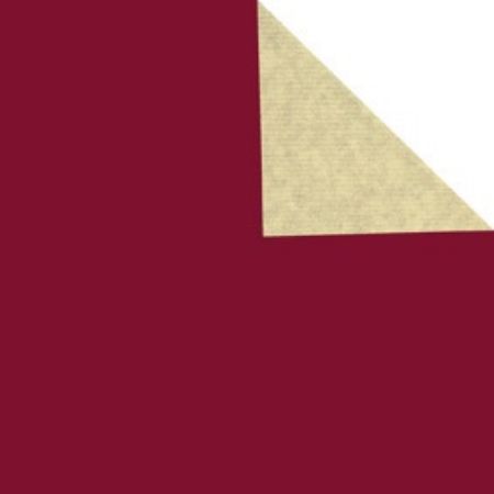 Afbeeldingen van Cadeaupapier Eco Kraft wit 65gr bordeaux/ivory 50cm 200m
