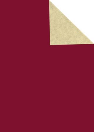 Afbeeldingen van Cadeaupapier Eco Kraft wit 65gr bordeaux/ivory 50cm 200m