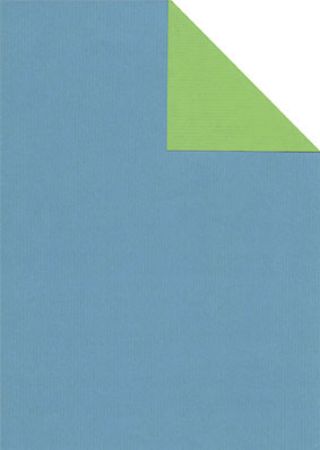 Afbeeldingen van Cadeaupapier Eco Kraft wit 65gr lightblue/lightgreen 50cm 200m
