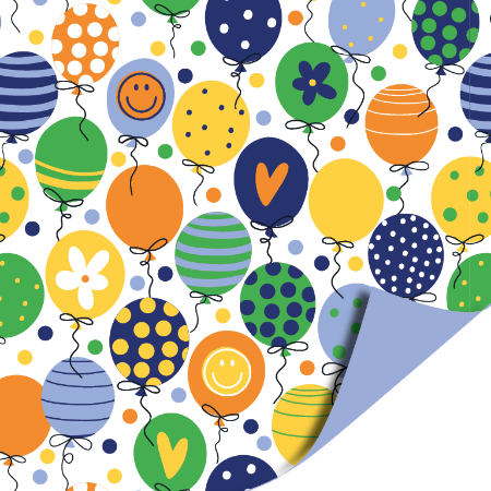 Afbeeldingen van KP® Cadeaupapier 50cm 200m - Birthday balloons