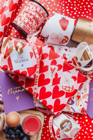 cadeaulint, bedrukt, paperlook, kadolint, mama, moederdag
