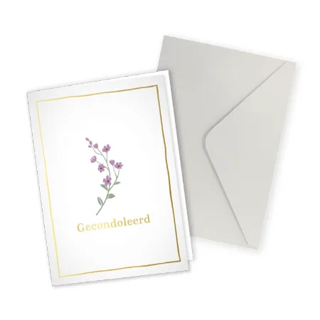 KP® Wenskaarten gevouwen - Gecondoleerd - 5 stuks