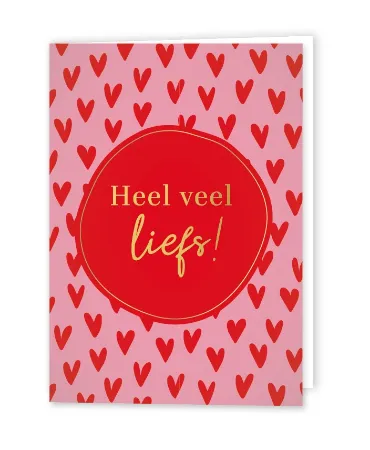 KP® Wenskaarten gevouwen - Heel veel liefs - 5 stuks