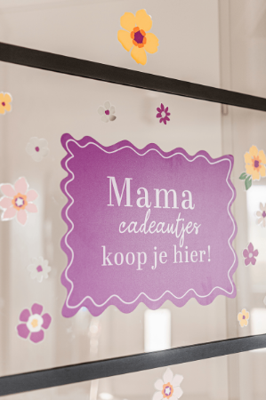 Moederdag raamsticker 40x60cm - Mama cadeaus koop je hier