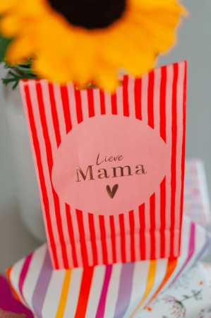 KP® Kraft papieren zakken - Lieve mama 14+8x26cm, 25t