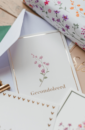 KP® Wenskaarten gevouwen - Gecondoleerd - 5 stuks