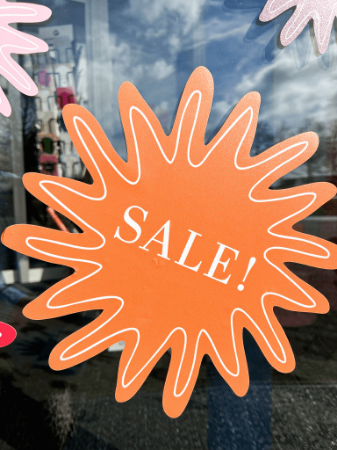 Sale Raamsticker oranje 30x30cm