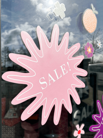 Sale raamsticker roze - 30x30cm