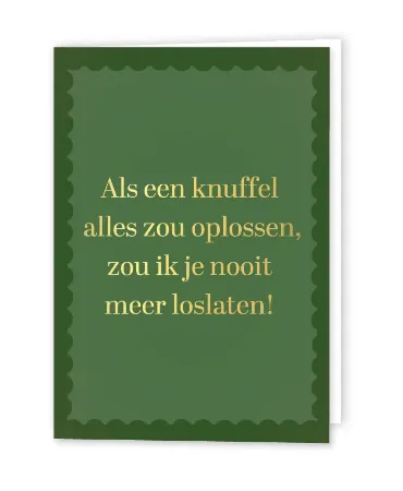 Afbeeldingen van KP® Wenskaarten gevouwen - Als een knuffel alles zou oplossen- 5 stuks