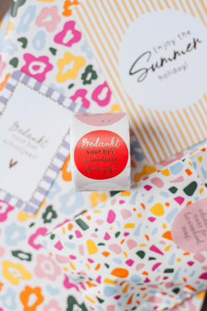 Bedankt voor het schooljaar lieve juf stickers - 3 stickers voor de juf