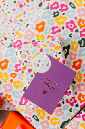 Voor de liefste juf stickers - Juffen wensetiketten - 3 soorten