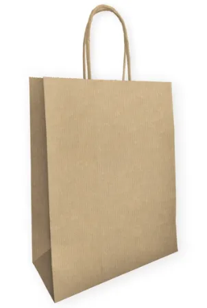 Papieren draagtas bruin 32+12x41cm twisted handvat - 200stuks