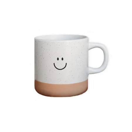 Witte keramische mok met zwarte smiley, 360ml