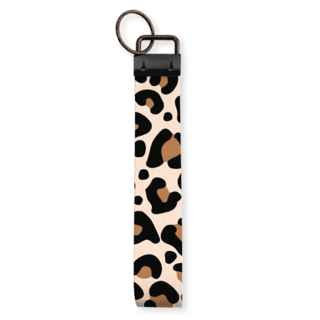 Trendy polssleutelhanger van Stof - panterprint