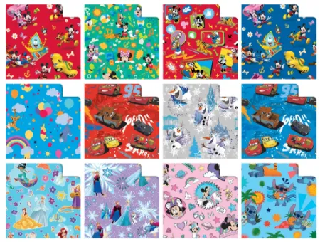 Verschillende disney cadeaupapier dessins