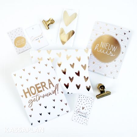 Afbeeldingen van KP® Stickers Hart 43x50mm - Goud 250p/r