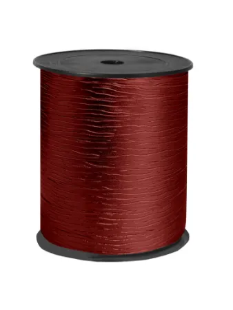 Paperlook krullint tweezijdig 10mm 250m, Donkerrood