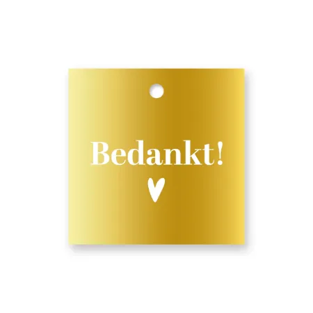 KP® Cadeaulabel - Bedankt - 60x60mm