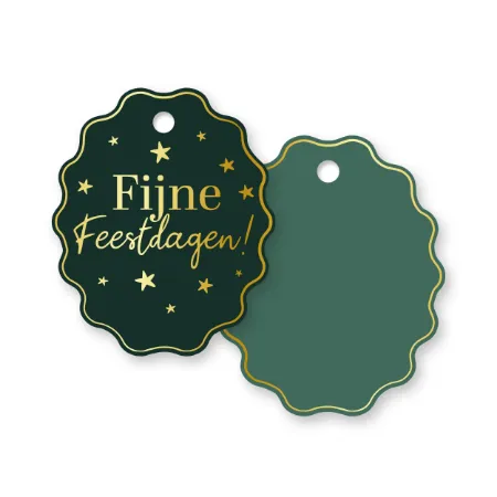 KP® Cadeaulabel - Fijne feestdagen - 51,5x62mm