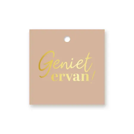 KP® Cadeaulabel - Geniet ervan - 60x60mm
