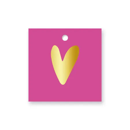 KP® Cadeaulabel - Hartje (roze) - 60x60mm