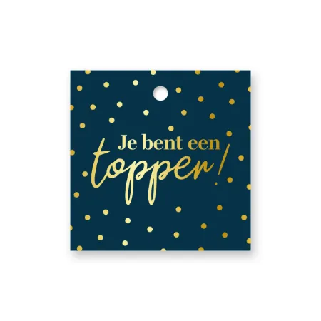 KP® Cadeaulabel - Je bent een topper - 60x60mm