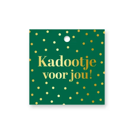 KP® Cadeaulabel - Kadootje voor jou (groen) - 60x60mm