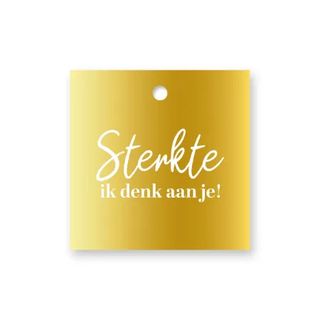 KP® Cadeaulabel - Sterkte ik denk aan je - 60x60mm