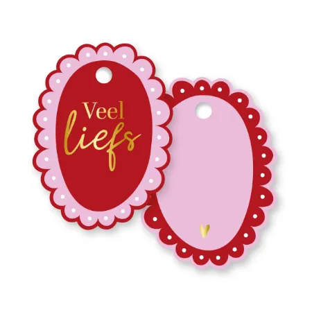 KP® Cadeaulabel - Veel liefs - 42x56mm