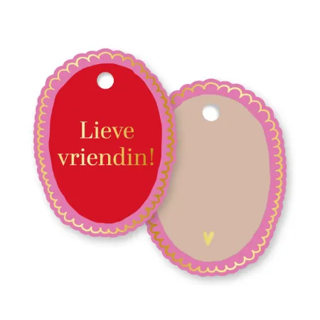 KP® Cadeaulabel - Lieve vriendin - 42x55mm