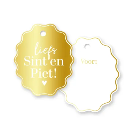 KP® Cadeaulabel - Liefs Sint en Piet - 51,5x62mm