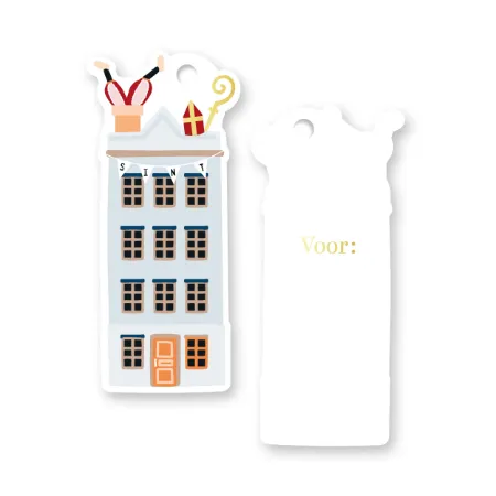 KP® Cadeaulabel - Pietenhuis - 37x82mm