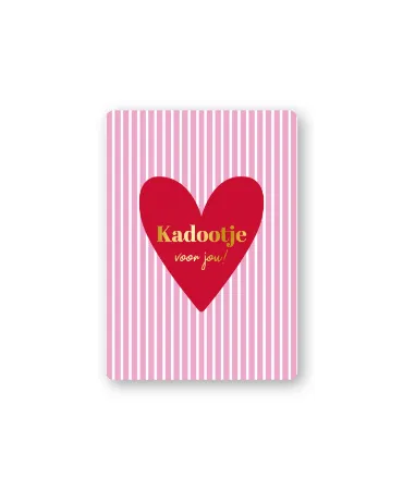 KP® Cadeaukaartjes A7 - Kadootje voor jou (hart/stripes), 25 stuks