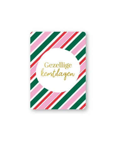 KP® Cadeaukaartjes A7 - Gezellige kerstdagen (Christmas stripes), 25 stuks