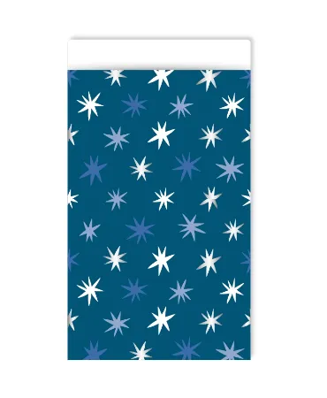 KP® Cadeauzakjes 12x19cm Winter stars blue 250st