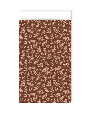 KP® Cadeauzakjes 12x19cm Luxury flowers brown 250st