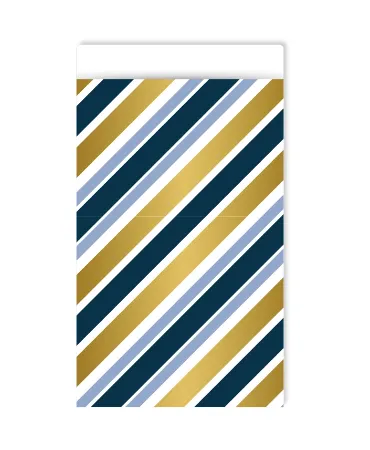 KP® Cadeauzakjes 12x19cm Stripes blue/gold 250st
