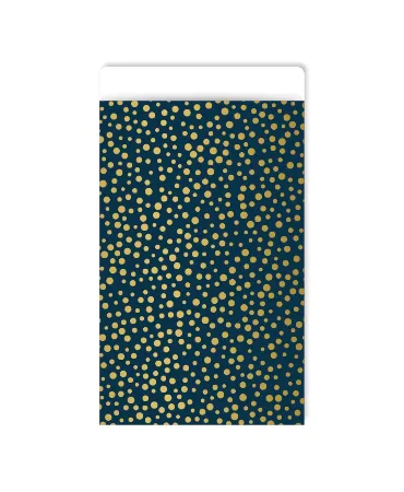 KP® Cadeauzakjes 7x13cm Luxury dots darkblue 250st