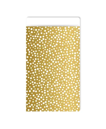 KP® Cadeauzakjes 7x13cm Luxury dots gold/white 250st