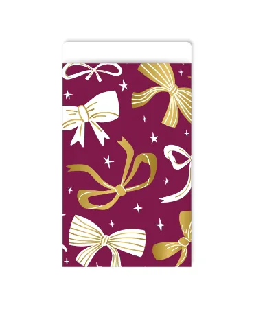 KP® Cadeauzakjes 7x13cm Bows burgundy purple 250st