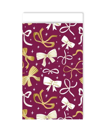 KP® Cadeauzakjes 12x19cm Bows burgundy purple 250st