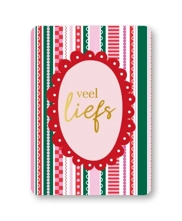 KP® Wenskaarten A6 - Veel liefs (colorful ribbons) - 10 stuks