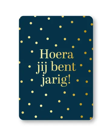 KP® Wenskaarten A6 - Hoera jij bent jarig (donkerblauw) - 10 stuks