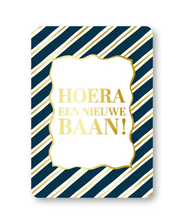 KP® Wenskaarten A6 - Hoera een nieuwe baan (donkerblauw) - 10 stuks