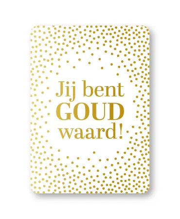KP® Wenskaarten A6 - Jij bent goud waard (luxury dots) - 10 stuks