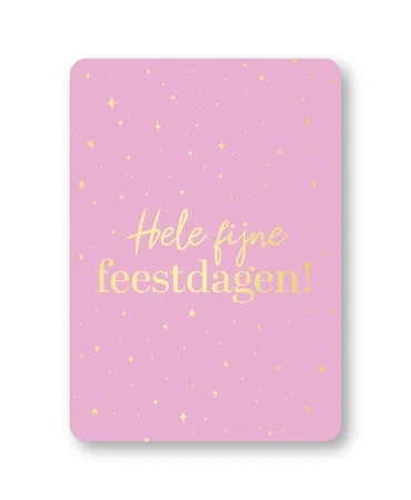 KP® Wenskaarten A6 - Hele fijne feestdagen (roze/goud) - 10 stuks